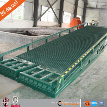 15 ton china supplier CE mobile yard ramp/heavy duty loading ramp/hydraulic ramp for truck